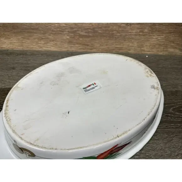 Vintage ITALCHEF Italy Stoneware Oval Baking Dish Oven Proof 17x11.5”